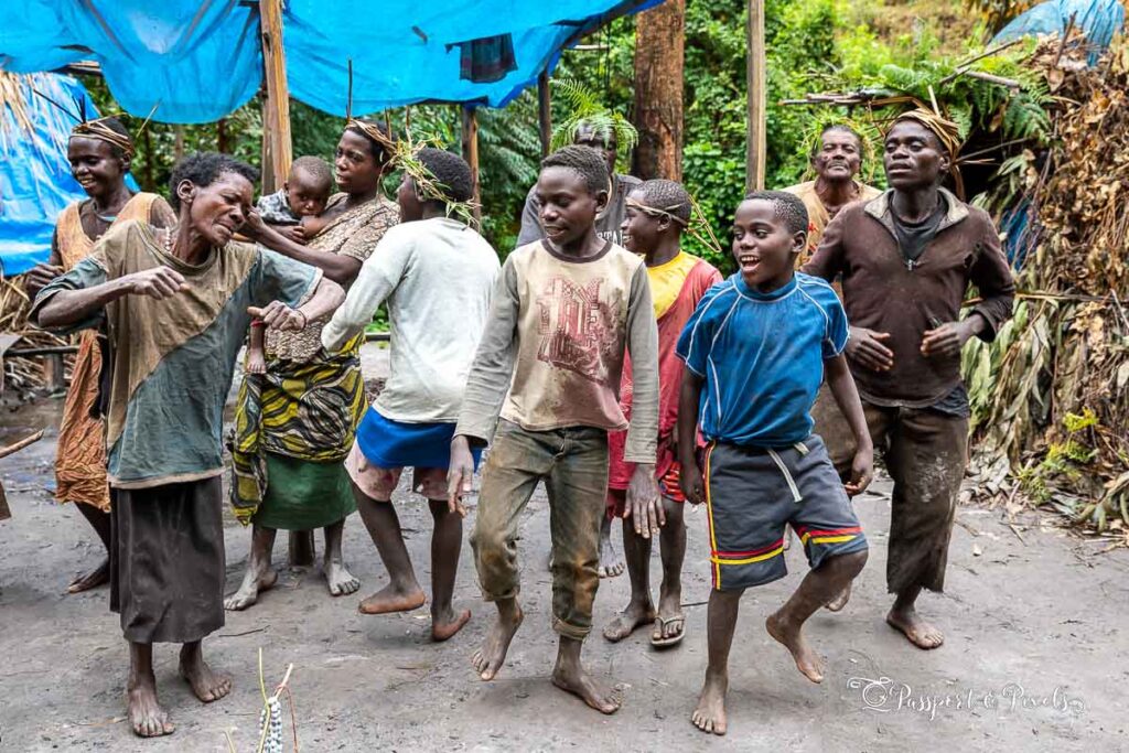 Batwa people dancing, Ruhija, Uganda
